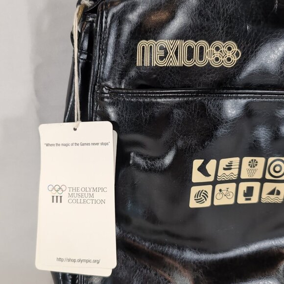 Olympic Museum Collection Mexico 68 1968 Faux Leather Bag Satchel Black NEW NWT - Picture 2 of 16